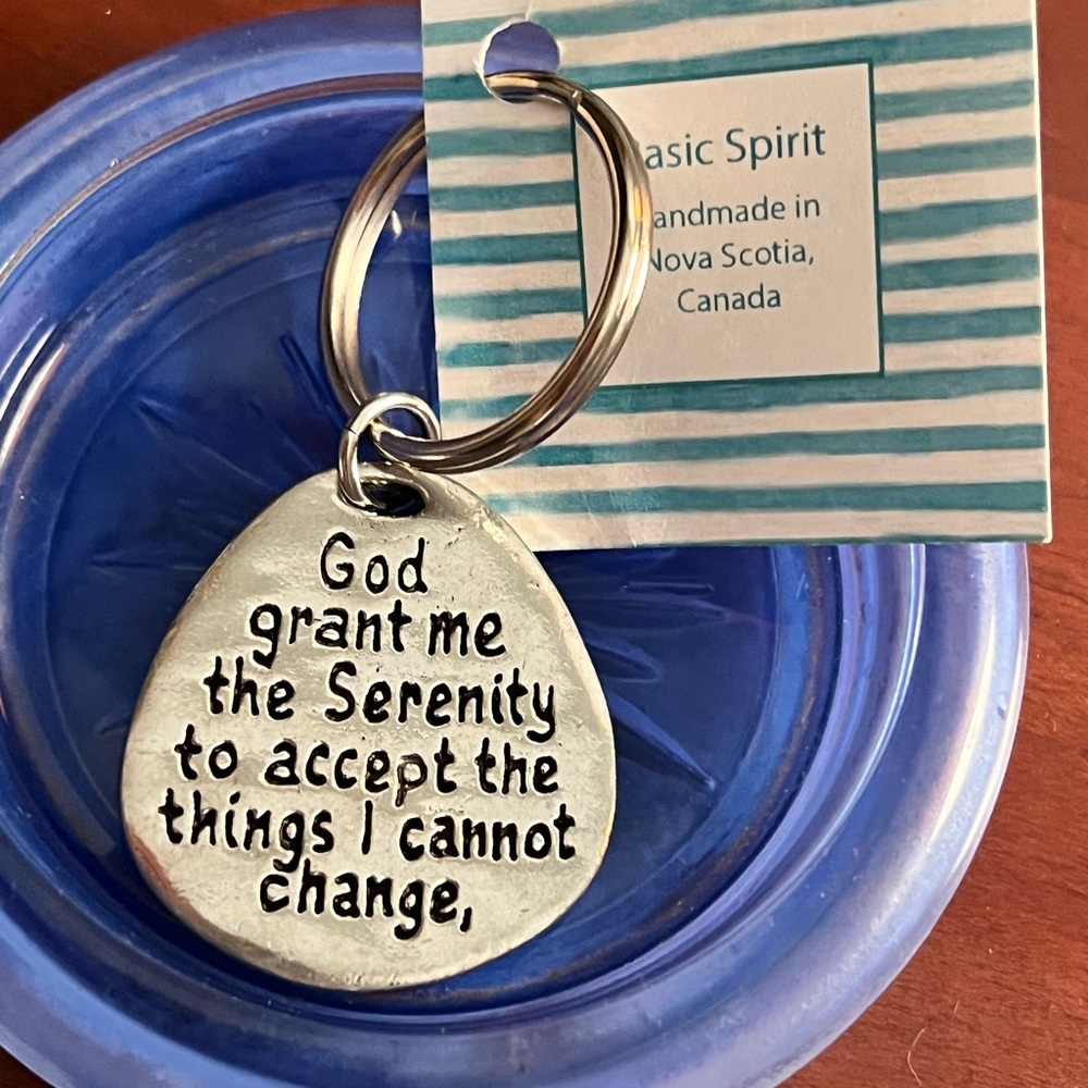 NWT Serenity Prayer Pewter Keychain